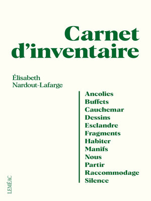 cover image of Carnet d'inventaire